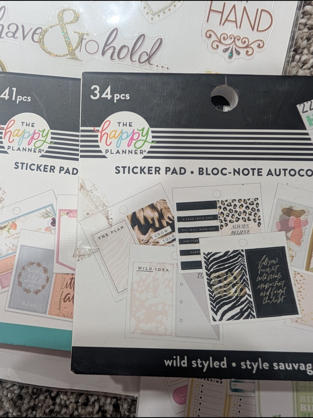 The Happy Planner Sticker Pad - Black, White, Gold